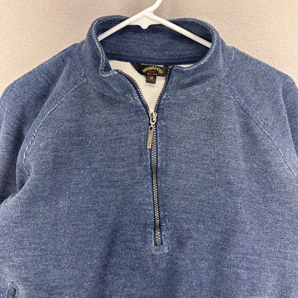Monterey Club Sweatshirt‎ size Medium Blue Oversized Boxy 1/4 Zip Unisex Thick